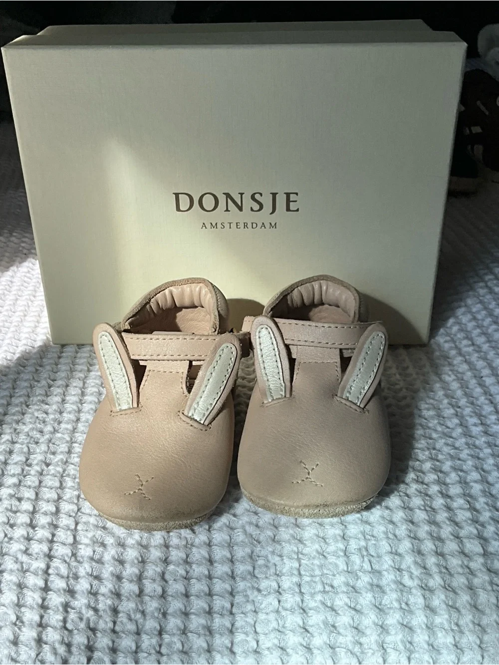 Donsje Blinc Baby Bunny Shoes Pink Powder Metallic Nubuck 6-12 Mon EU 18 US 2.5